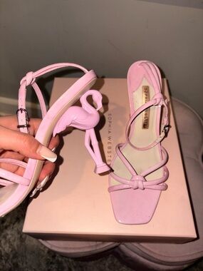 Sophia Webster Pink Flamingo-Heel Sandals